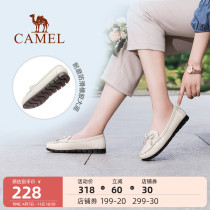Camel Women Shoes Genuine Leather Soft-bottom Mother Shoes A foot pedal Spring summer style Seniors Comfort Flat Bottom Light Mouth Single Shoe Woman