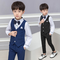 Boys suit suit summer childrens dress vest long sleeve flower boy British boy casual foreign style small suit