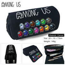 Amongus peripheral pencil case space werewolf kill canvas pen box male and female student animation pencil case