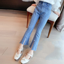 Girls jeans summer thin 2021 New style spring and autumn children soft elastic autumn slim horn pants