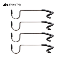 Mountain fun camping light pole adhesive hook stainless steel pig tail storage hook multifunctional camping universal hook S-shaped double hook