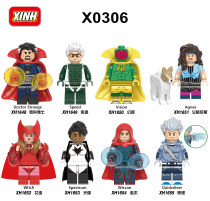 Xinhong X0306 Fulian Vision Scarlet Witch Fast Silver Strange Dr. Assemble Building Blocks Childrens Toys