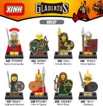 Xinhong X0137 Puffle Medieval Knight Building Blocks Little People Roman Commander Sparta Gladiator Toy