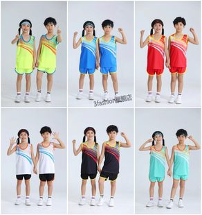Children's track and field training clothing elementary school students competition custom female middle school student marathon sportswear vest set