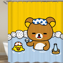 Soup bear decoration hanging cloth pool bear shower curtain toilet water retaining shower curtain cartoon bear curtain