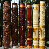  Yunnan bamboo hookah tube Copper wire carving dragon and phoenix hookah gun barrel solid wood Sabili pipe resin large smoking set