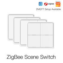 Zigbee scene switch wireless 4-button random paste Tuya smart home remote control scene smart switch