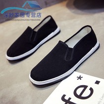 Old Beijing cloth shoes mens casual flat father shoes non-slip single shoes social thousand layer bottom thick driving cloth shoes