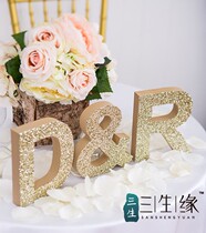 Newcomer name three-dimensional letter wedding decoration letter card ornaments photo props decoration European wedding customization