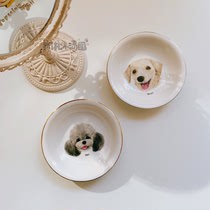 Reservation# Korean official to customize cat dog avatar hand-painted cat bowl dog bowl meat pine dumplings