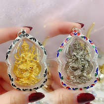 Thai handicraft brand Buddha brand authentic Baccarat Fotai Pavilion Channan riding phoenix four-sided pendant pendant ornament