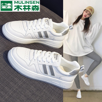 Mullinson leather White shoes womens shoes 2021 Autumn New Wild casual sports white shoes spring and autumn board shoes H