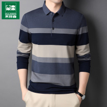 Mulinsen POLO shirt men's spring and autumn cotton long sleeve T-shirt middle-aged father wear business casual men's clothing