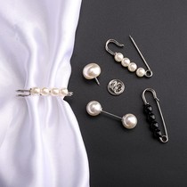 Anti-light buckle no seam skirt waist pin pin female pin fixed clothes dark buckle Pearl small button adjustment