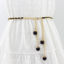 Korean fashion Pearl waist chain Womens fine decorative dress Four Seasons wild belt with skirt sweet casual accessories