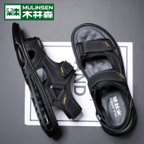 Wood Linson Men Shoes 2022 New Mens Sandals Mens Summer Leather Cool Drag Outwear Casual Beach Shoe Men
