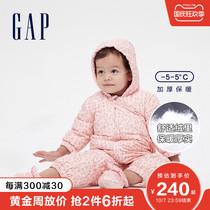 Gap baby Foreign style plus velvet jumpsuit down jacket winter new childrens clothing cute baby jacket hooded climbing suit