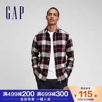 Gap Mens Cotton Flannel Plaid Long Sleeve Shirt 2021 Autumn Winter New Fashion Commuter Business Top Tide