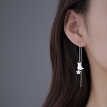 (Lane South) 925 sterling silver cherry blossom cat earrings 2021 New Tide small summer earrings earrings female