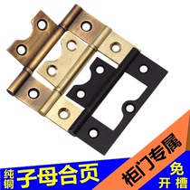 Black imitation antique pure copper primary-secondary hinge cabinet door hinge wire drawing gold single page hinged letter hinge furniture small hinge