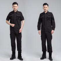 Black short sleeve speed dry as a training uniform for men and women security summer elastic long sleeve training suit instructors to serve on duty
