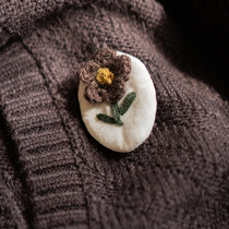 (Ancient Moss) crochet brooch hand-made temperature flower corsage sweater corsage series Japanese literature and art