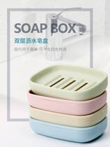Bathroom non-slip soap box European style transparent drain high-foot soap box creative uncovered simple household waterproof soap