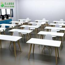 Cram school single desk and chair training table and chair combination long primary and secondary school student table factory direct sales counseling class solid wood