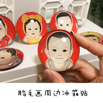 Baby 100 days commemorative fetal hair painting non-hand-foot printing refrigerator sticker baby child Full Moon year old tree painting new product