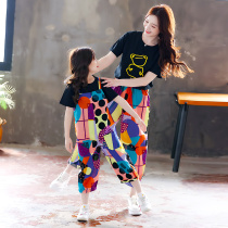 Different pro-sub-dress girl T-shirt 90% pants suit short sleeve back strap pants two sets of female dress surmounted wave