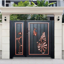 Customized new Chinese retro simple modern flat double open aluminum garden door Villa courtyard size mother door