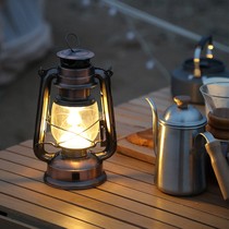 Outdoor camp lights led retro imitation kerosene horse lantern tent camping light rechargeable portable lighting camp