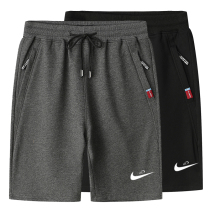 Nike famous sports shorts mens summer cotton knitted loose big pants home running pants thin five-point pants