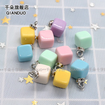 Cross stitch DIY accessories Square colored beads keychain chain accessories 10 pieces free iron ring handmade material