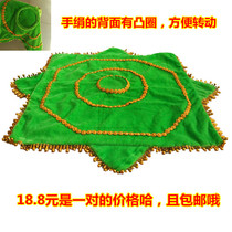  Green pair of thickened skill dance handkerchief flower square dance dance two-person turn handkerchief octagonal towel turn towel