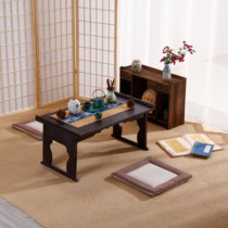  Tatami coffee table Solid wood household low table tea table small Kang table Folding bay window table Balcony table Small coffee table Japanese style