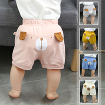 Baby shorts summer dress new baby large pp pants male and female child slim fit outside wearing pure cotton slim fit pants open