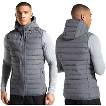 Winter mens sleeveless hooded jacket muscle mens European and American fitness cotton vest sports waistcoat shoulder warm vest slim
