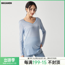 MANSANON PREGNANT WOMAN Sunscreen blouses Summer slim fit Sky silk Long sleeves T-shirt loose 100 hitch to beat the undershirt woman