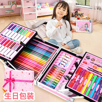 Childrens drawing tool set Painting brush gift box Watercolor pen Primary school painting school supplies Color pen box full set
