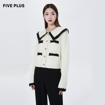 FIVE PLUS2022 new womens spring dress girl sensation doll collar needlework dress feminine style sweatshirt blouse