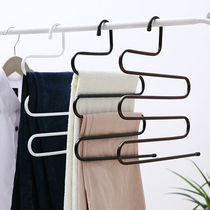 Stainless steel pants rack Multi-layer thick storage indoor multi-function pants clip Multi-function wardrobe S-type non-slip hanger
