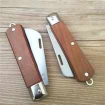 Folding wooden handle electrical knife peeling knife utility knife straight mouth elbow hardware tool knife wire stripping knife