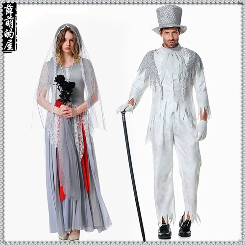Хэллоуин платье как пара костюм вампир -вампир призрак косплей зомби упыри жених призрак -жених мужчина и женщина