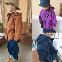 Outdoor Camping Day Series Tide Cards Children Fall New Zipped Shirts Boy Long Sleeves Clot Blouse Windproof Jacket