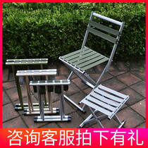 Outdoor folding stool Maza small stool portable small bench thick backrest low stool military training car small horse