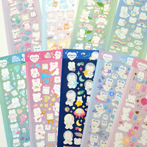 10 Mint Rabbit Hands Tent Korea Floro Studio Genie Cute Rabbit Bronzed Laser Waterproof Sticker s Wind