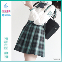  Genuine Tianyu Chuan X Hatsune Miku joint JK original uniform grid skirt College style pleated skirt short skirt girls