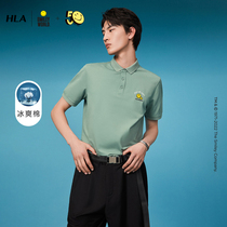 HLA Heilan House SmileyWorld Series Short sleeves POLO Shirt 2022 Summer New Ice Cotton Blouse