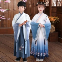 Young childrens ancient clothes boy Han clothes girl Miss Gongzi Poets Song Dynasty Literary Ancient Poetry Recital costumes